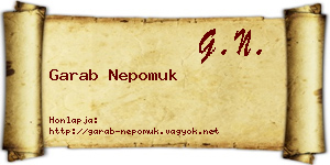 Garab Nepomuk névjegykártya